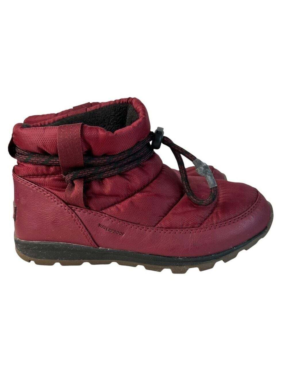 Sorel Whitney Winter Ankle Boots size 7 Euro 36 Red Short LAce Up Outdoor Snow